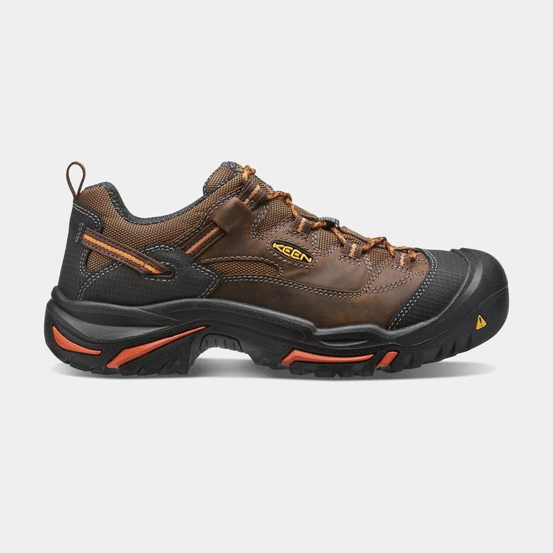 Keen Braddock Kısa Waterproof Soft Toe - Erkek Iş Botu - Kahverengi/Siyah - Türkiye (891763DEN)